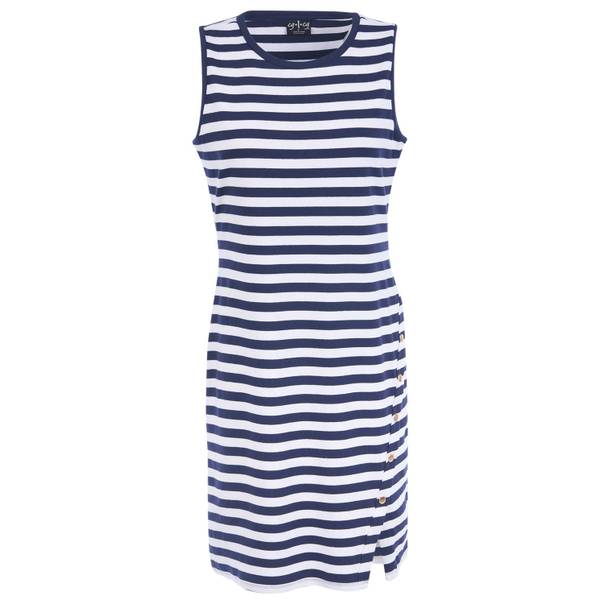 Photo of Women's Sleeveless Crewneck Stripe Knit Dress