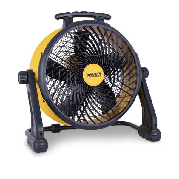 Photo of 18" 20V Cordless AC/DC Hybrid 3-Speed Drum Yellow Fan with Adapter Cord
