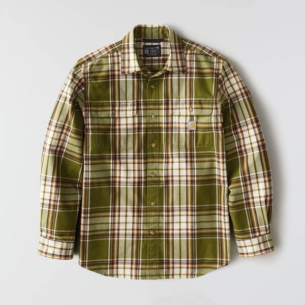 Photo of Men's Loose Fit Heavyweight Flannel Long-Sleeve Plaid Shirt