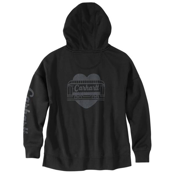 Photo of Women's Oversized-Fit Midweight Hooded Heart Graphic Sweatshirt