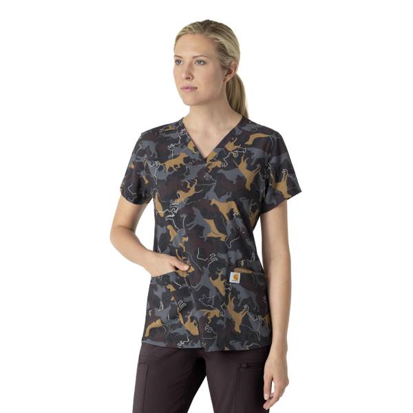 Photo of Women's V-Neck Print Scrub Top