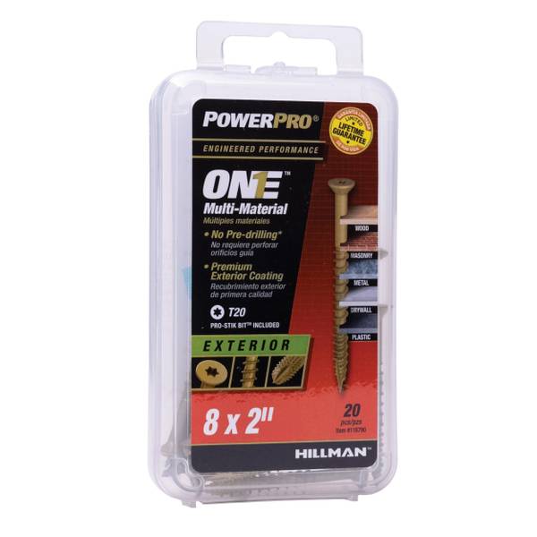 Photo of Power Pro ONE Flat Exterior Bronze Multi-Material Screws (#8 x 2") - 20pc