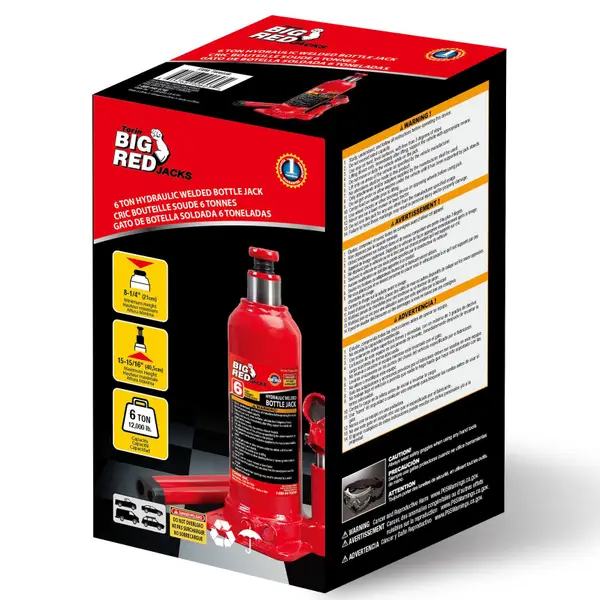 Torin BIG RED 6 Ton Welded Bottle Jack - T90603B | Blain's Farm