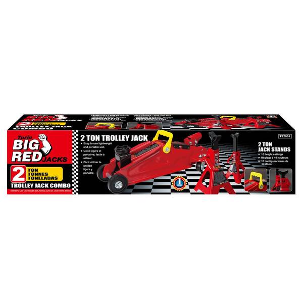 Torin BIG RED TROLLEY JACK WITH 2 PCS JACK STANGS COMBO - T82001