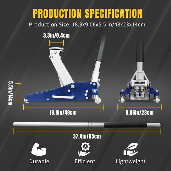 Torin BIG RED 1.5 Ton Low Profile Aluminum and Steel Racing Jack