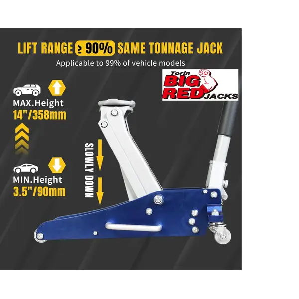 Torin BIG RED 1.5 Ton Low Profile Aluminum and Steel Racing Jack