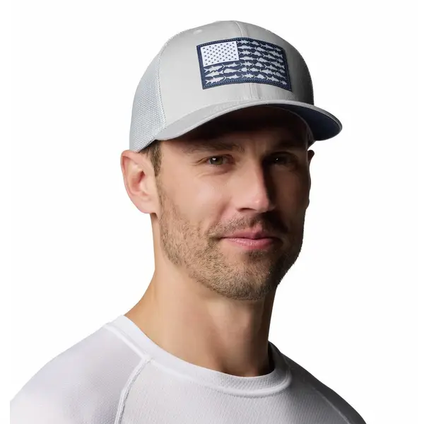Columbia PFG Fish Flag Mesh Ball Cap - 1836811-010-L/XL