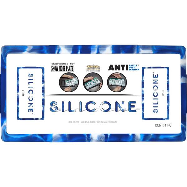 Photo of Silicone Blue/White License Plate Frame
