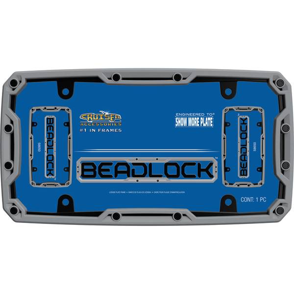 Photo of Beadlock Matte Gray/Black License Plate Frame