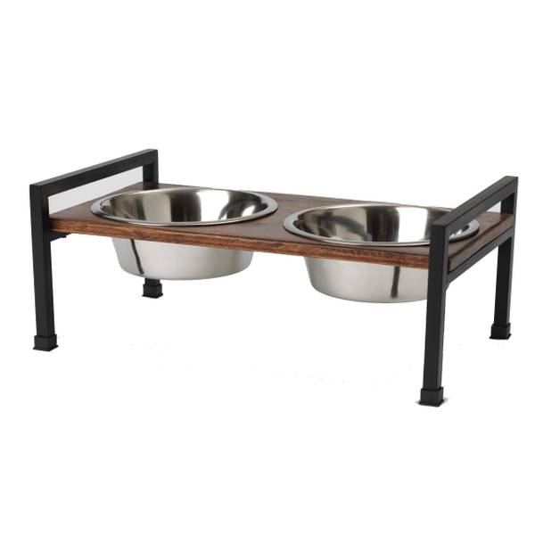 Photo of Martinique Wood Non-Slip Table and Steel Frame Dog Diner, 6.5-Cup Capacity
