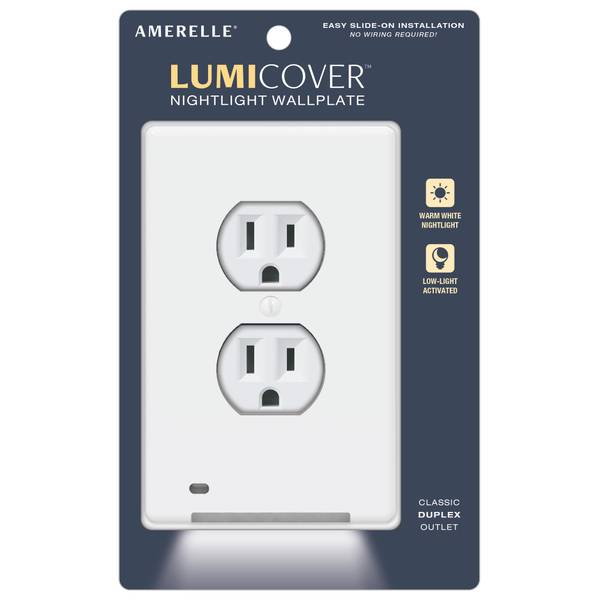 Photo of White Duplex LumiCover Nightlight Wallplate