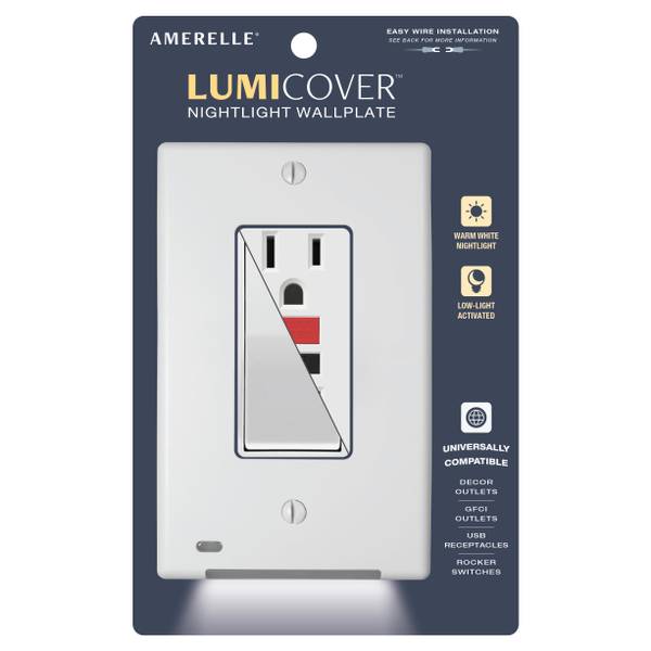 Photo of White Universal Fit LumiCover Nightlight Wallplate