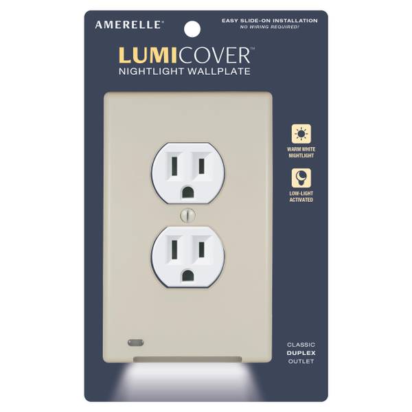 Photo of Almond Duplex LumiCover Nightlight Wallplate