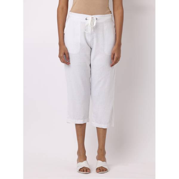 Photo of Women's 21" Inseam Linen Blend Capri with Drawcord