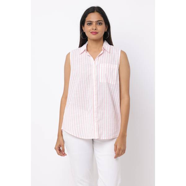 Photo of Women's Button Front Sleeveless Shirt