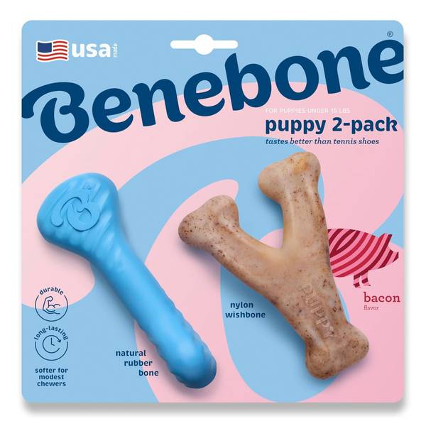 Photo of Puppy 2-Pack Rubber Bone/Wishbone, Softer Materials for Teething