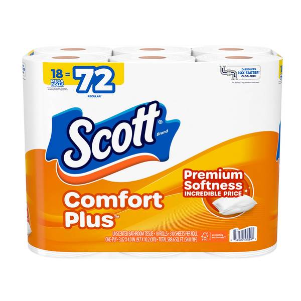 Photo of 18 Mega Rolls Comfort Plus Toilet Paper, 310 Sheets per Roll