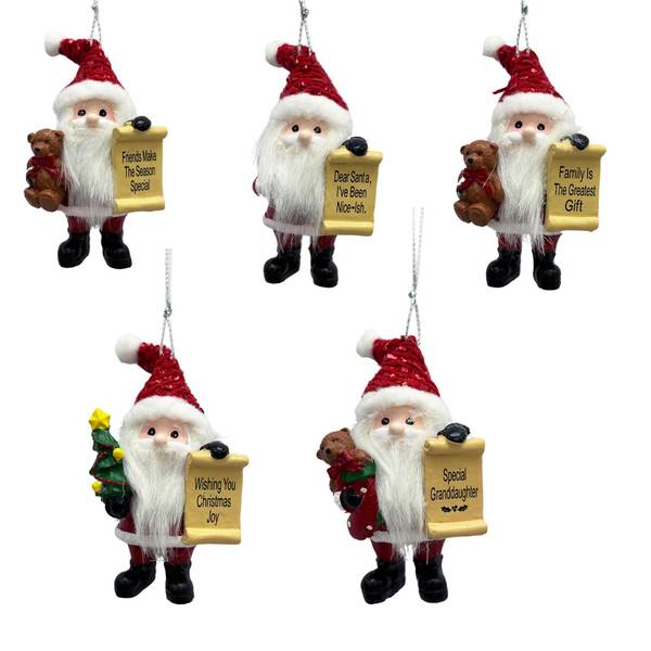 Ganz Merry and Bright Santa Ornament Assortment - STX3002