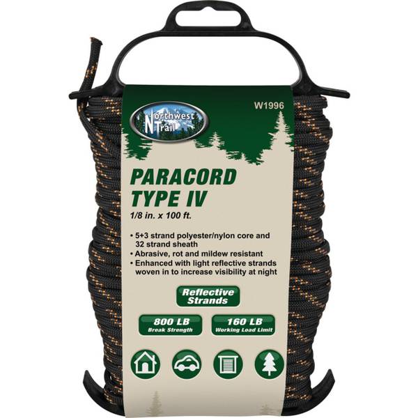 Photo of 100' Reflective Paracord Type-IV, 800 lb