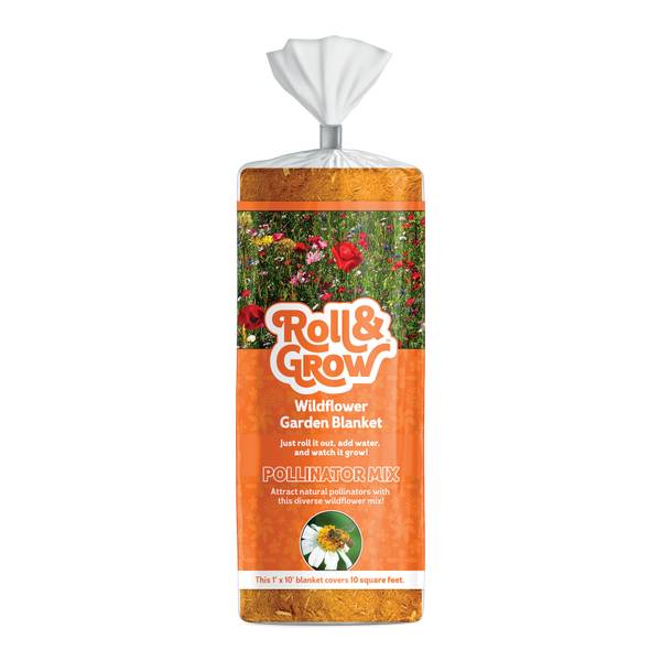 Photo of 10 sq. ft. Roll & Grow Pollinator Wildflower Garden Blanket