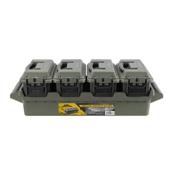 Photo of OD Grn 4 Box .30 cal Plastic Ammo Crate