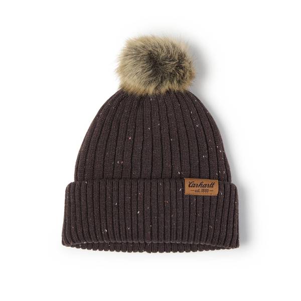 Photo of W Faux Fur Pom Beanie Black Nep