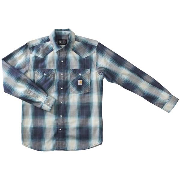 Photo of Men's Flame Resistant Montana Relaxed Fit Midweight Twill Snap Front Plaid Shirt