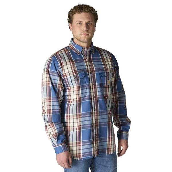 Photo of Men's Flame Resistant Force Rugged Flex Loose Fit Midweight Twill Plaid Shirt