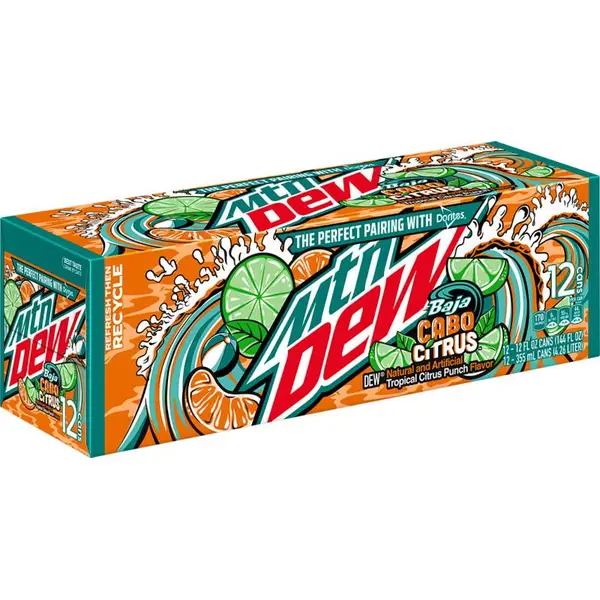 Mountain Dew 12pk 12oz Mtn Dew BajaBlast Cabo Citrus - 325810