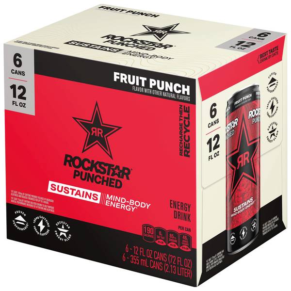 Rockstar 6pk 12oz Punched Fruit Punch - 320290 | Blain's Farm & Fleet