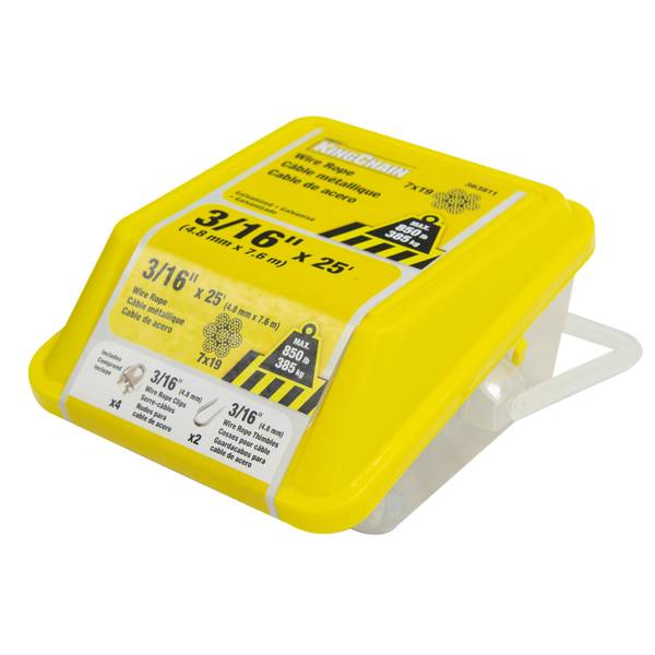 Photo of 3/16" x 25' 7 x 19 Galvanized Wire Rope