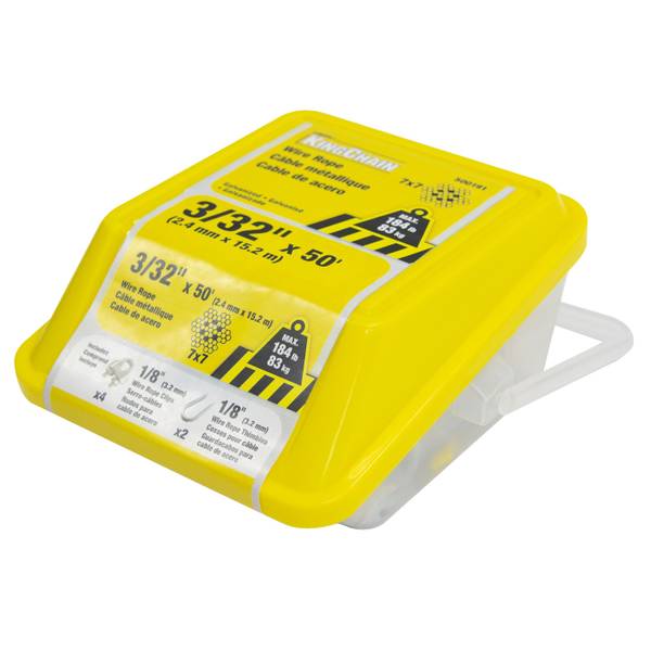 Photo of 3/32" x 50' 7 x 7 Galvanized Wire Rope