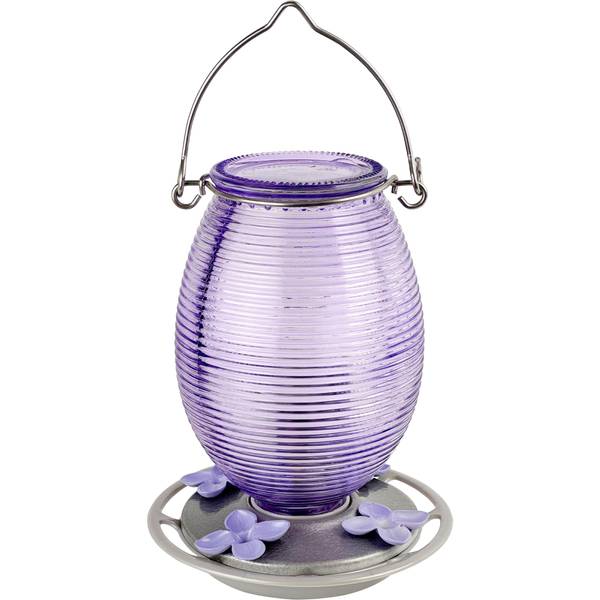 Photo of Lilac Dreams Antique Glass Gravity Hummingbird Feeder, 29 oz, Purple