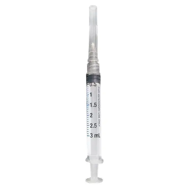 disposable livestock syringe with needle