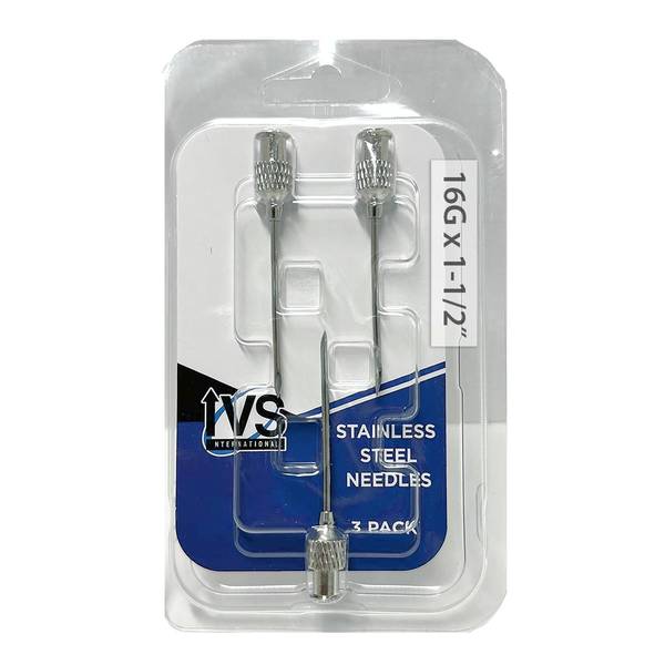 Photo of 3PK 16G x 1.5" Hypodermic Stainless Steel Needle