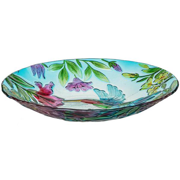 Photo of 18" Glass Hummingbird Bird Bath