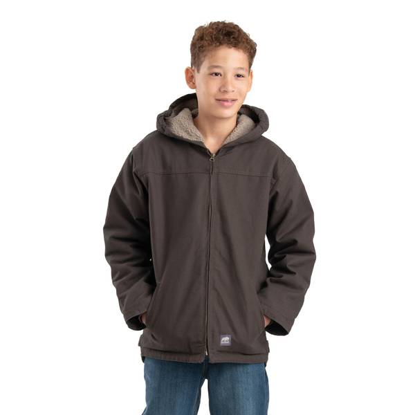 Photo of Boy's Sherpa-Lined Softstone Duck Hood Jacket