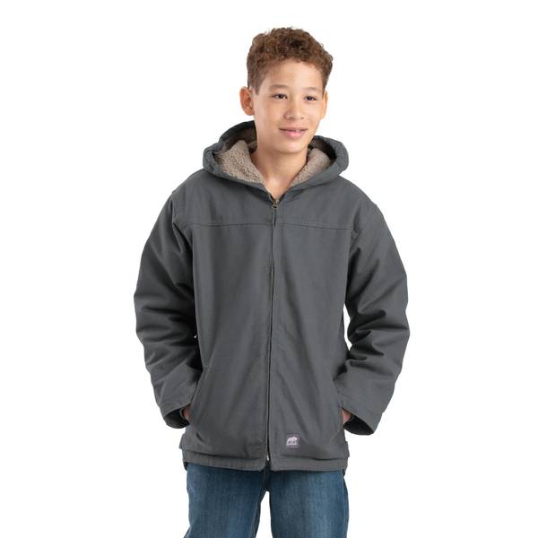 Photo of Boy's Sherpa-Lined Softstone Duck Hood Jacket