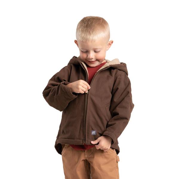 Photo of Toddler Boy's Sherpa-Lined Softstone Hooded Coat