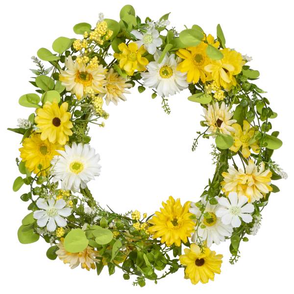 Photo of 20 Inch Spring Daisy Floral Wreath