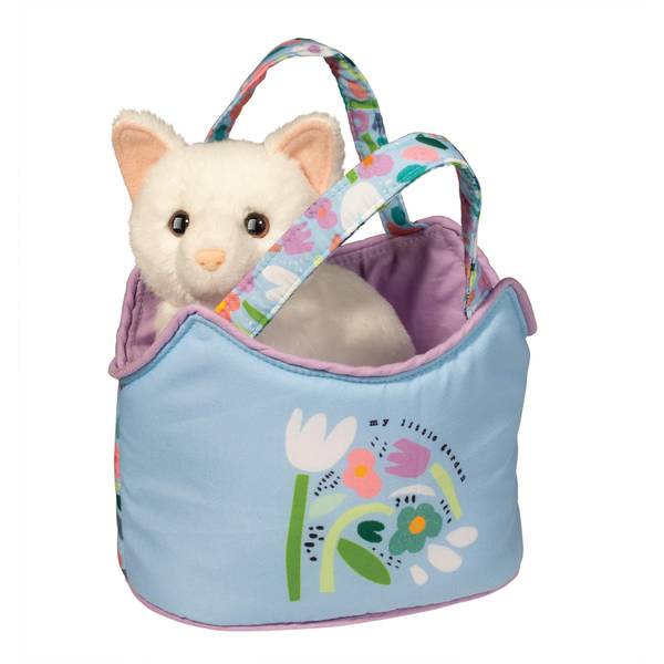 Douglas Cuddle Toys My Little Garden Sassy Sak with White Cat