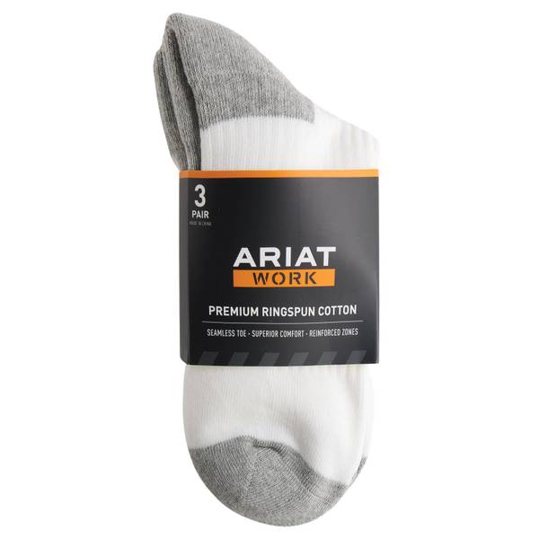 Photo of Men's 3-Pack Premium Ringspun Cotton Quarter Crew Work Socks