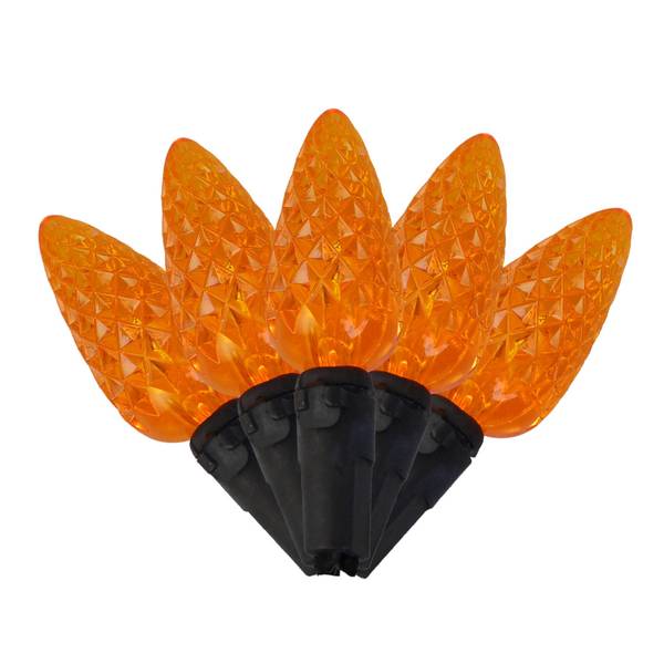 Photo of C6 100L Light Set Box - 3" Black Cord - HALLOWEEN ORANGE