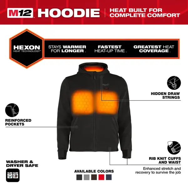 Milwaukee Men's M12 Heated Hoodie - M200B-213X | Blain's Farm & Fleet