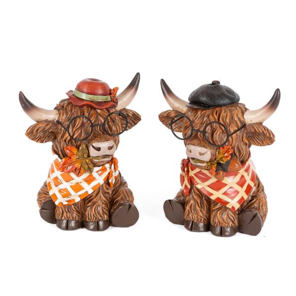 Photo of Resin Harvest Highland Cows with Glasses, Assorted