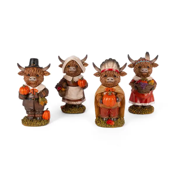 Gerson Resin Pilgrim Highland Cows, Assorted - 2797040 | Blain's