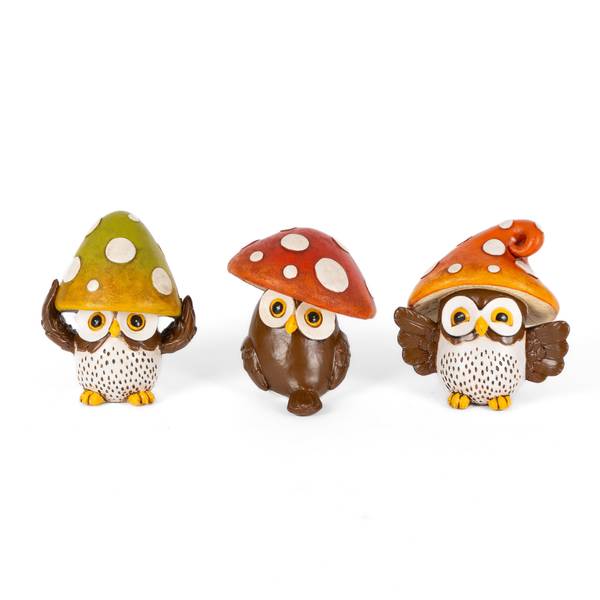 Photo of Harvest Owl with Mushroom Hats, Assorted