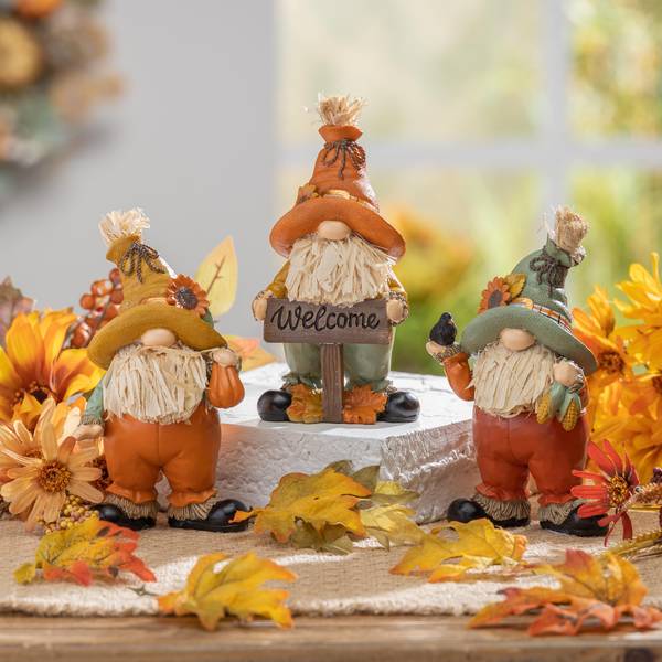 Photo of Resin Harvest Gnome Scarecrows Assorted