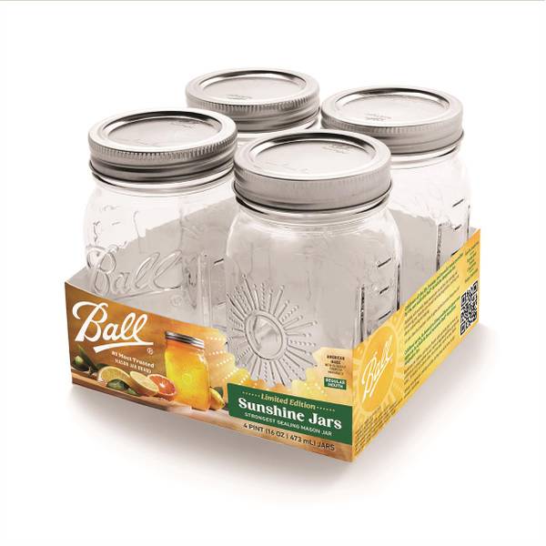 Photo of 4-Count, 1 Pint Limited Edition Sunshine Keepsake Mason Jar