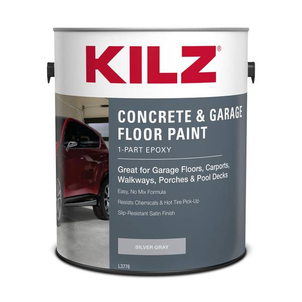 Photo of 1 Part Epoxy Concrete & Garage Floor Paint, Satin Finish - Silver Gray (1-Gallon)